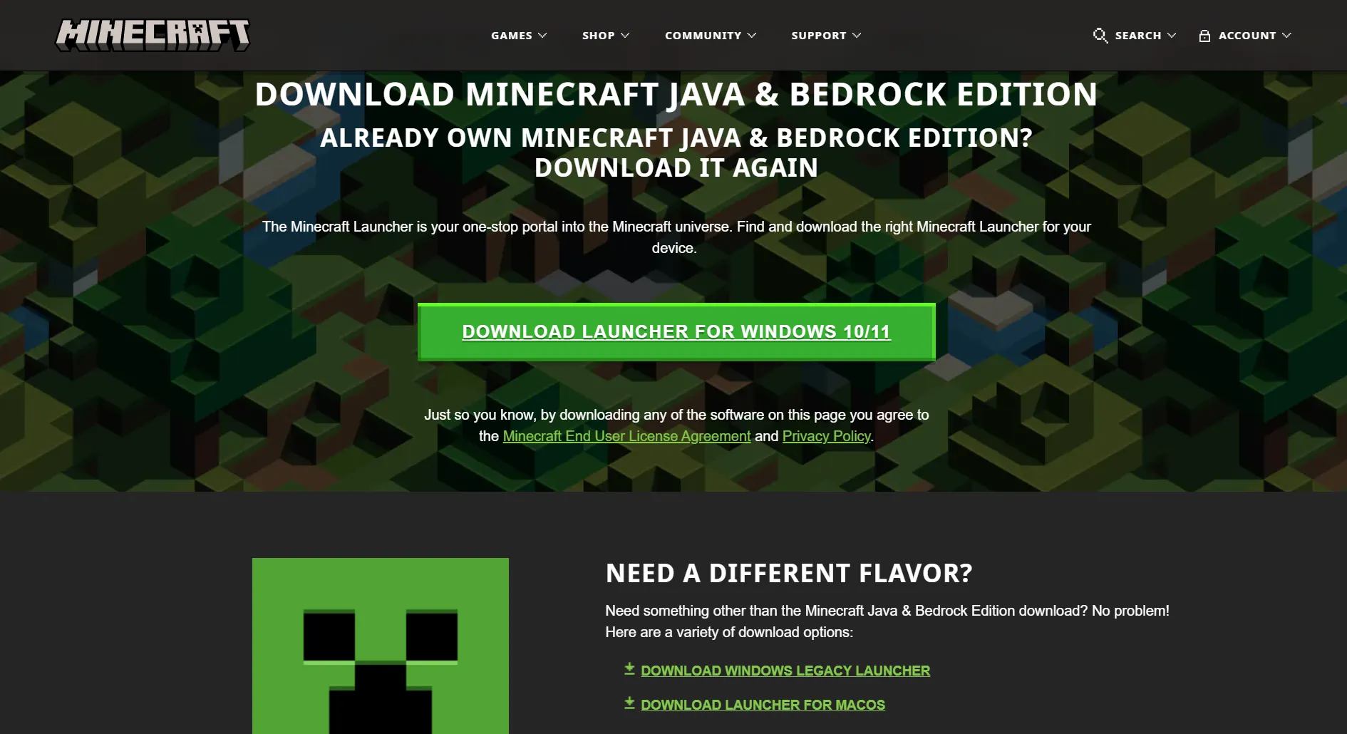 Minecraft Website